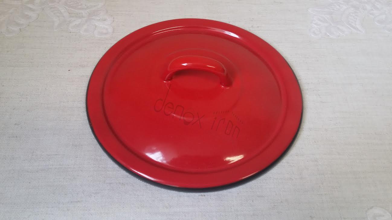 pokrievka smaltovaná červená 12cm