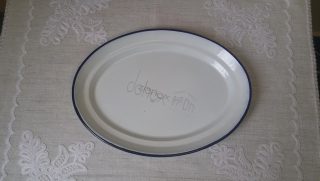 Oválny smaltovaný tanier 36cm